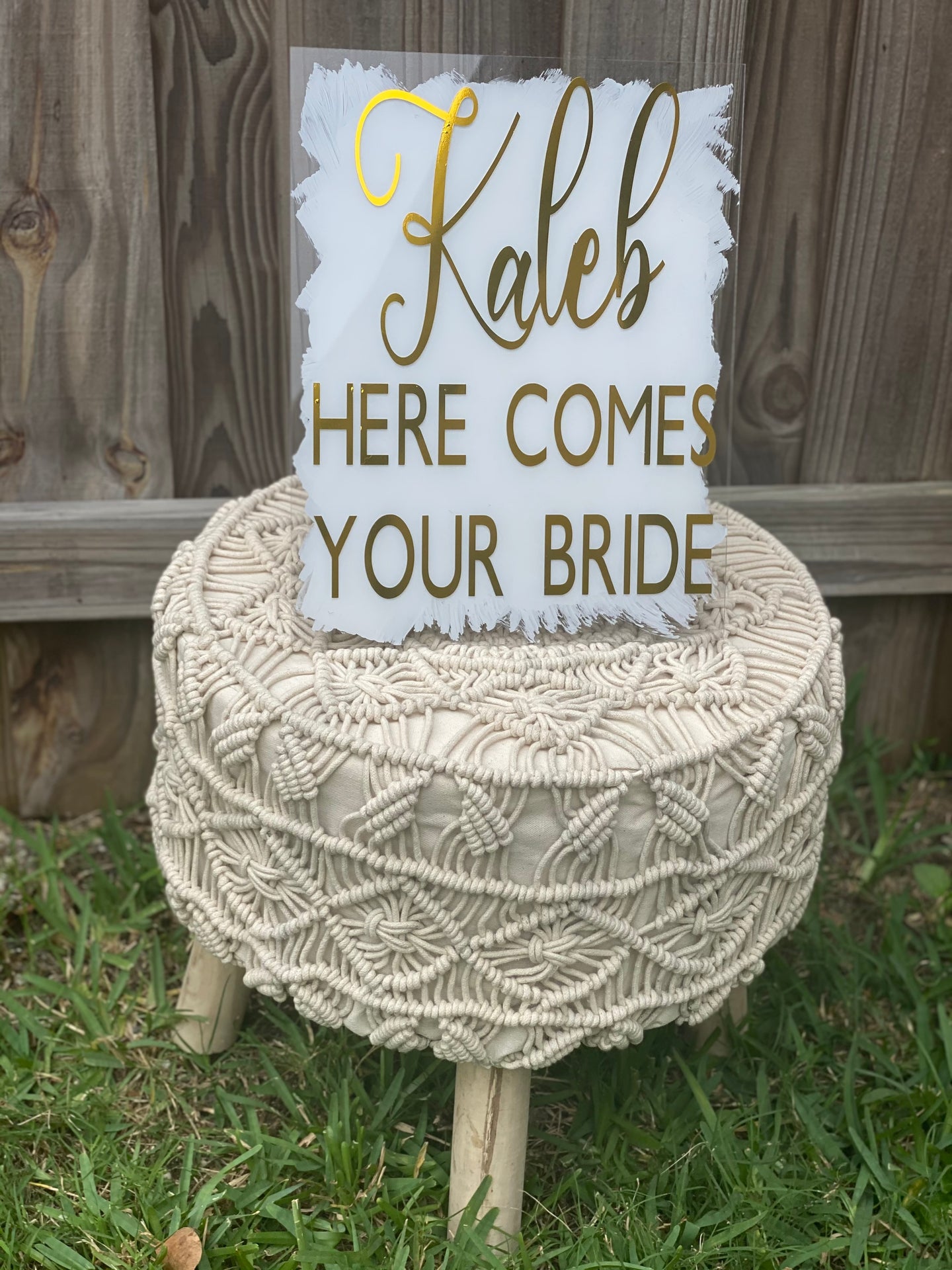 Here comes your bride sign